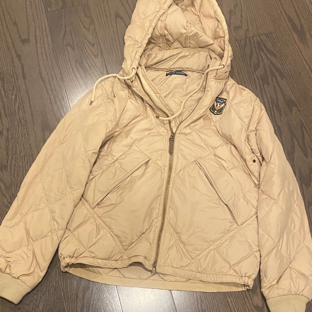 Beige Quilted Hooded Jacket - Women's Lightweight Coat